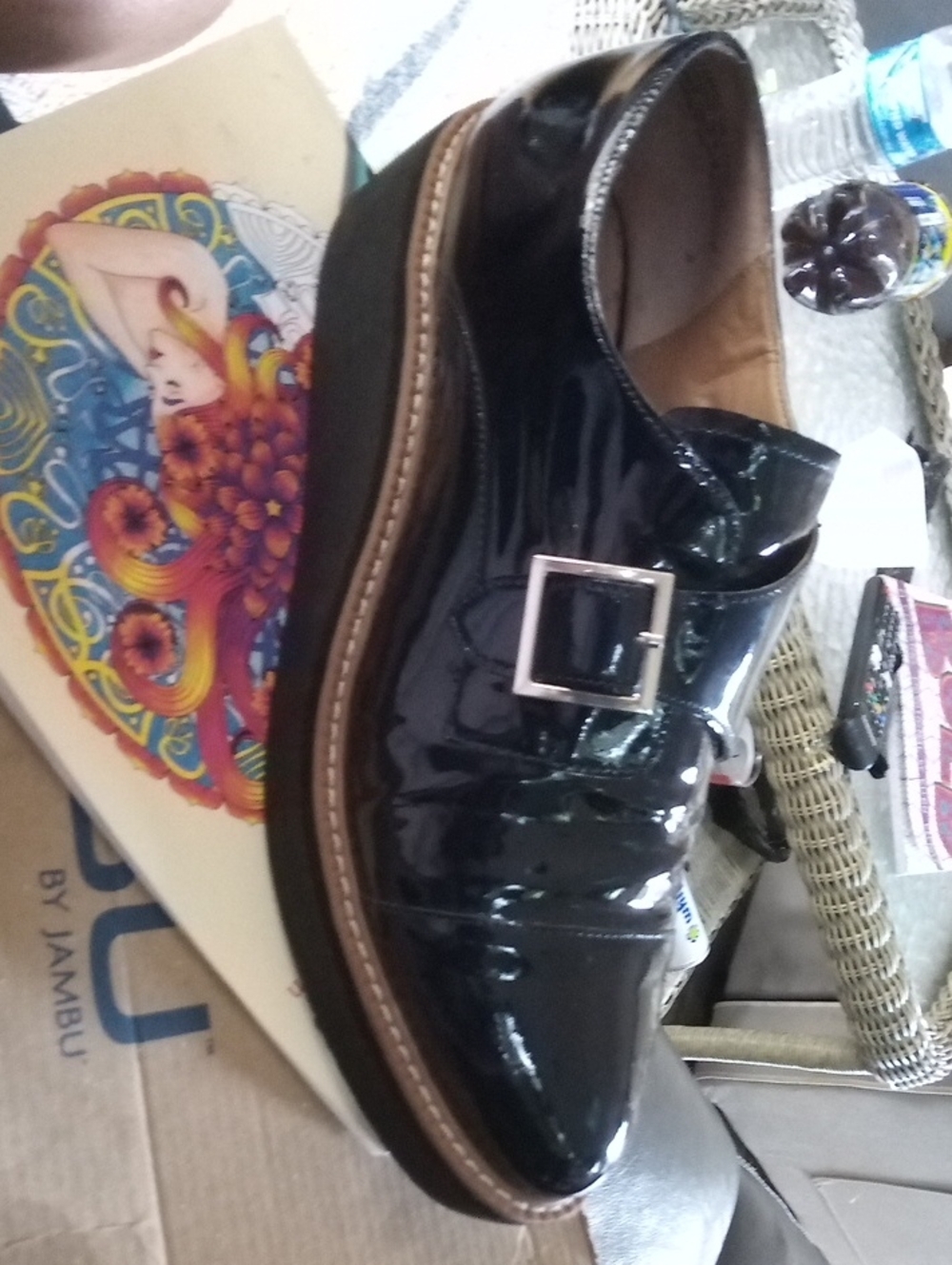 Halogen Black Patent Leather Single Monk Strap Derby